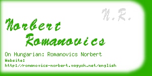 norbert romanovics business card